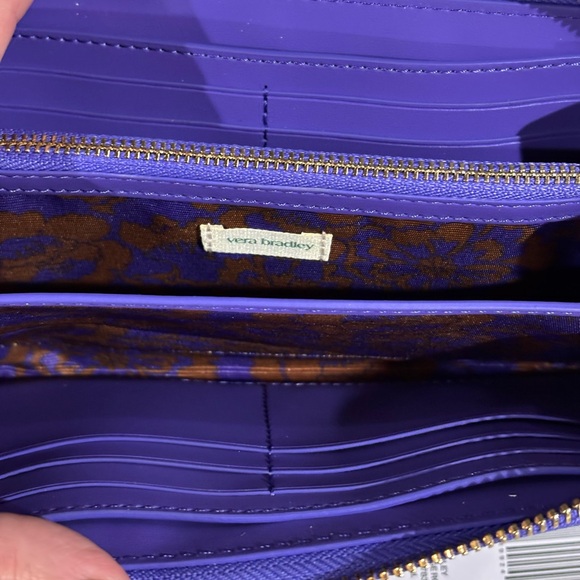Vera Bradley Continental Purple Metallic Wallet - Picture 4 of 6